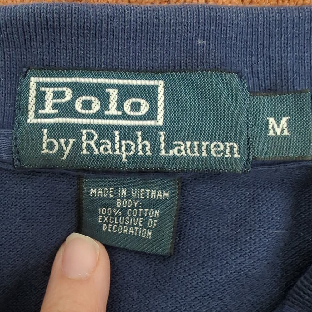 VTG Rare Polo Ralph Lauren Men's Shirt Medium Navy Blue Aztec Tribal Southwest‎ - Picture 2 of 4